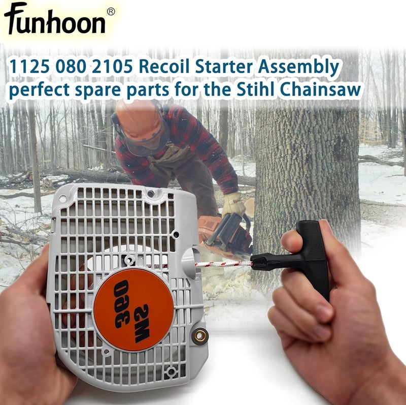 Funhoon 1125 080 2105 Recoil Starter Assembly for Stihl 034 036 MS340 MS360 Chainsaws Pull Start Assembly - Image 4